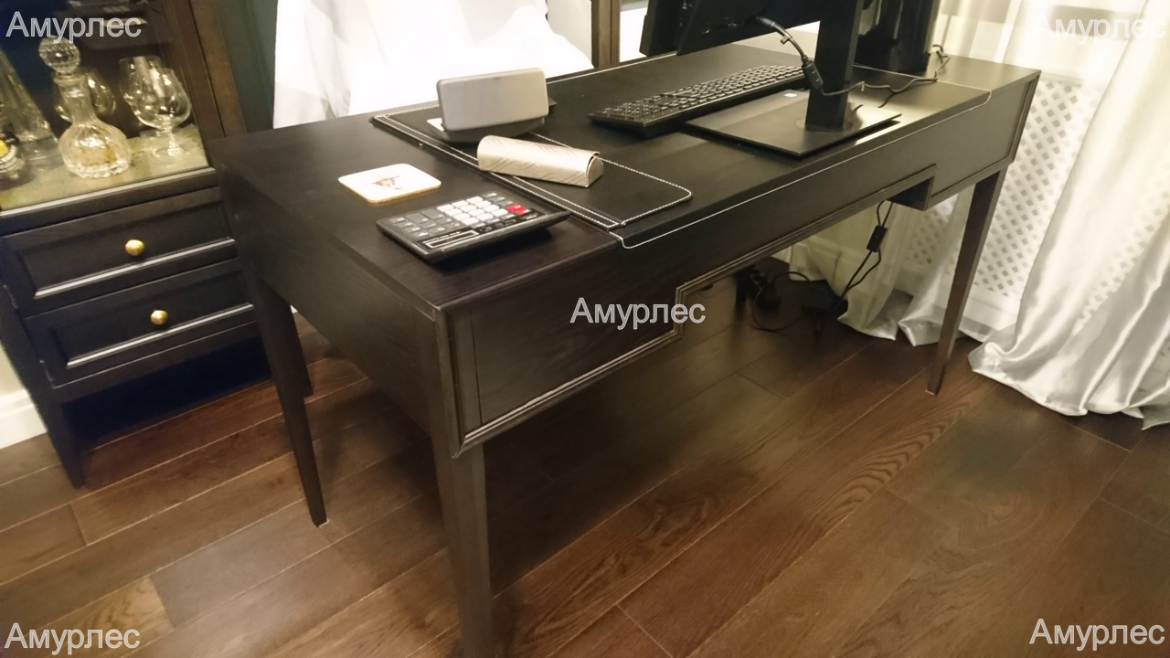 Письменный стол на заказ из массива дуба, аналог итальянской коллекции, цвет венге