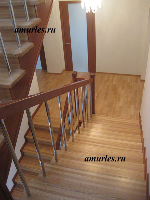 Деревянные маршевые лестницы Amurles.ru
