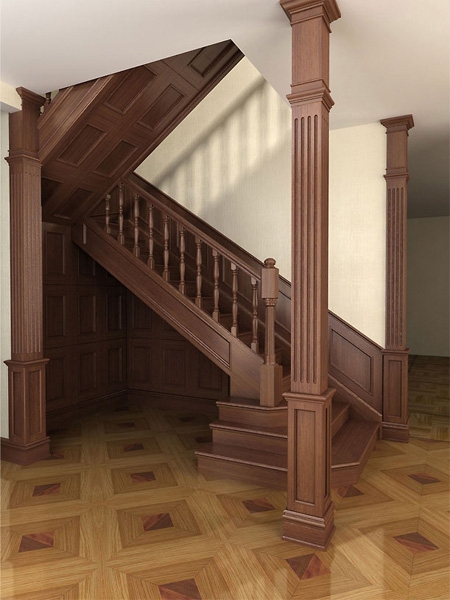 Классическая деревянная лестница Amurles.ru