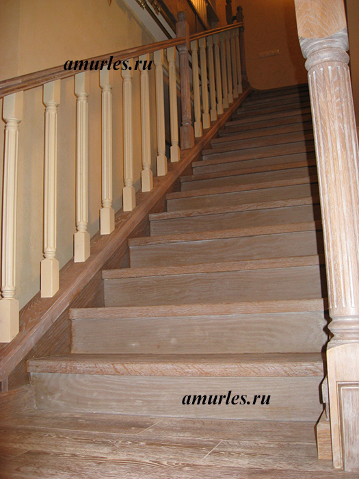 Прямые деревянные лестницы Amurles.ru