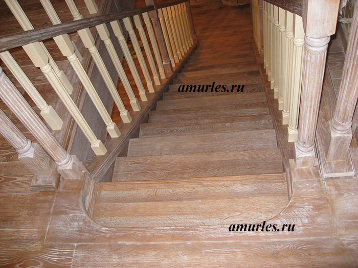 Прямые деревянные лестницы Amurles.ru