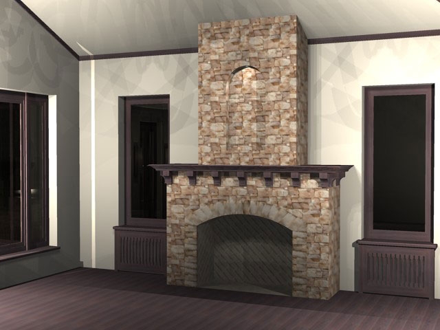 Дизайн интерьера помещения с камином Amurles.ru