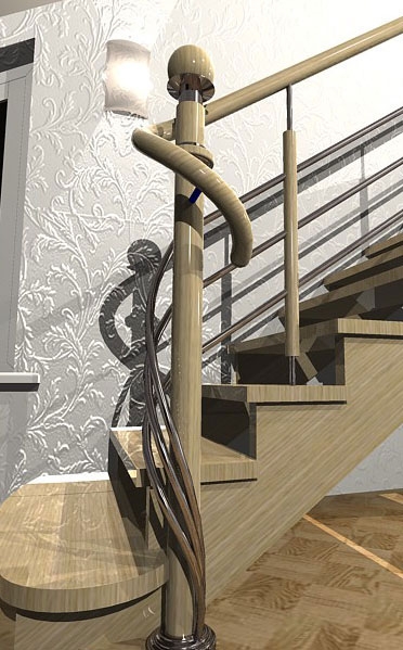 Пример лестницы хай-тек Amurles.ru